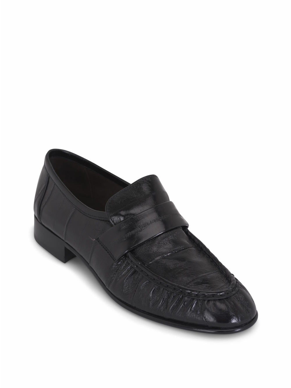 Men's eel Black Leather Penny Loafers